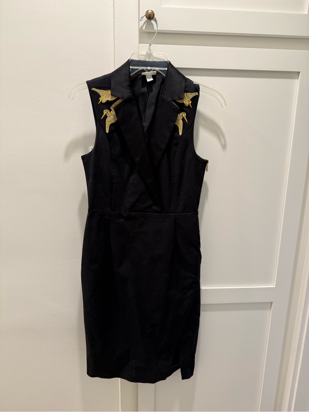 Altuzarra For Target Black Tailored Dress with Gold Embroidered Cranes